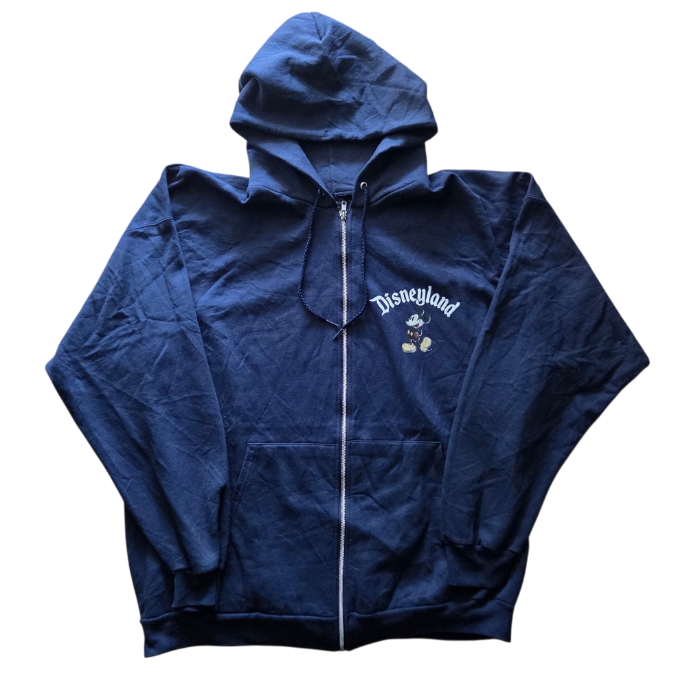 Disneyland Resort Men's Pullover Hoodie Baggy Distressed Navy Blue Size 2XL